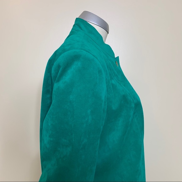 Vintage Nat Kaplan Couture Green Suede Blazer - Picture 13 of 16
